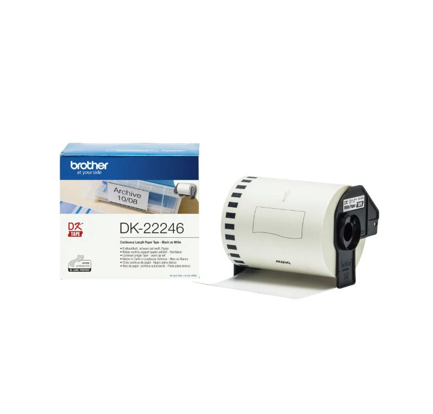 Brother 103MM DK-22246 - WHITE CONTINUOUS PAPER ROLL 103MM X 30M COB-DK22246