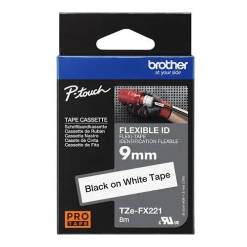 Brother FX221 8M Black on White Flexible ID COB-TZE-FX221