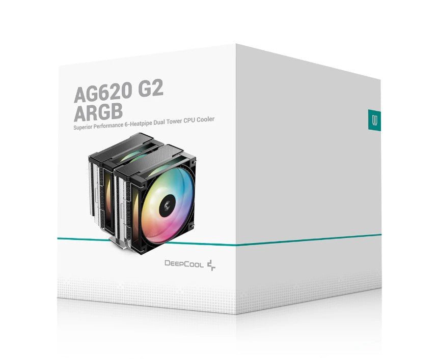 DeepCool AG620 ARGB G2 Dual-Tower CPU Cooler, 2x 120mm Fan, 6 Copper Heat Pipes, Intel LGA2066/2011-v3/2011/1700/1200/1151/1150/1155 AMD AM5/AM4