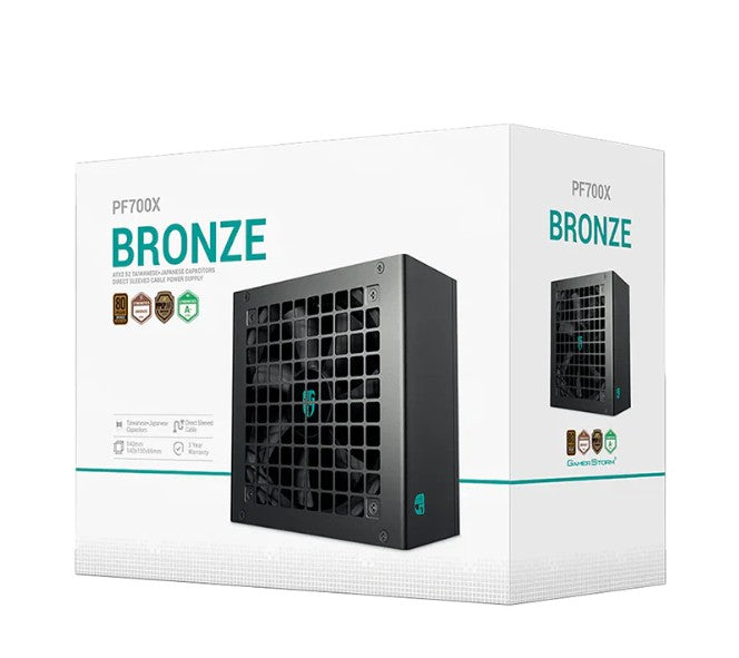 DEEPCOOL PF700X Cybenetics ATX Power Supply 120mm Fan, Japanese & Taiwanese Capacitors, DC to DC, ATX12V V2.52 PSD-PF700X-GS