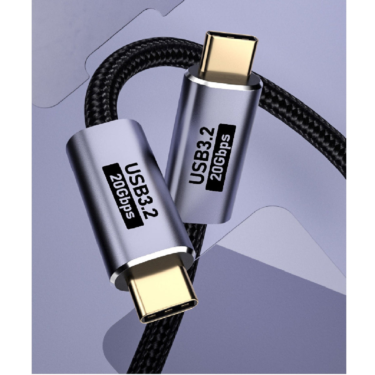 USP BoostUp Cafule Braided USB-C to USB-C (3.2 Gen2) Charge & Video Cable (1M) - Black, 5A/100W PD, 20Gbps, 8K/60Hz, Best for Laptop, Apple, Samsung