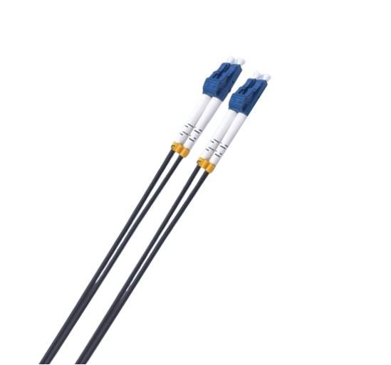 8ware 1m LC-LC OS2 Single Mode Dual-Core Fibre Optic Cable UPC Duplex Armored Low Smoke Zero Halogen (LSZH) Jacket Black