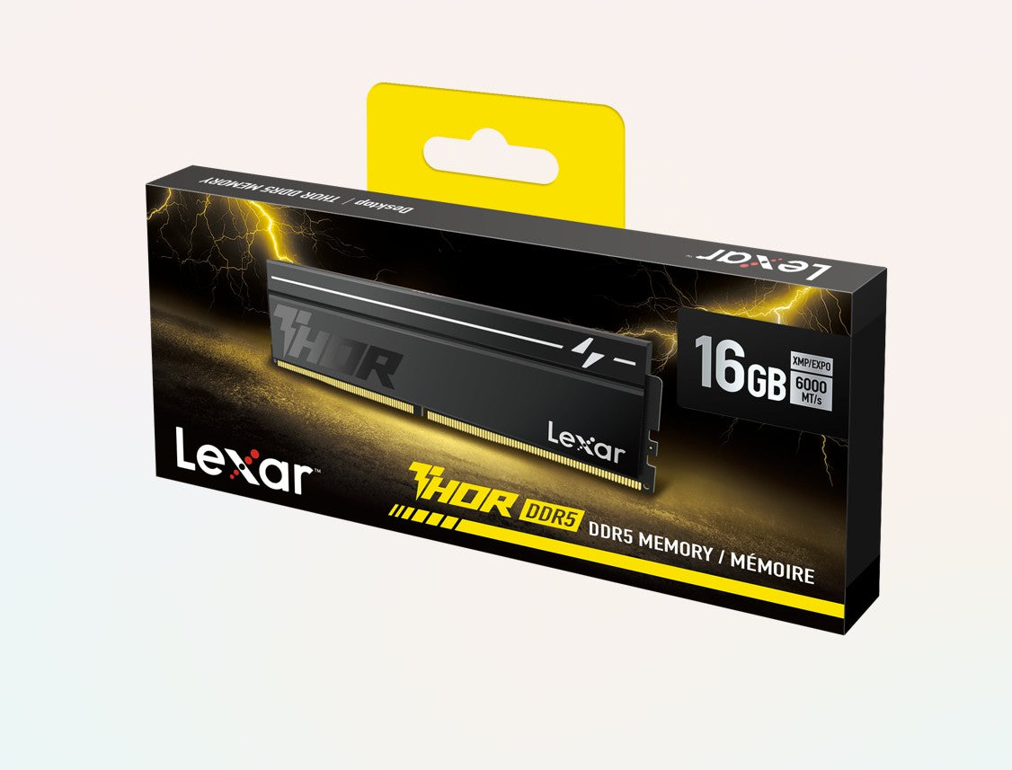 Lexar LD5U16G60C400V-RGS DDR5 UDIMM 16GB 6000 MT/s 1.4V CL40 THOR G2 OC BLACK RGB INTEL XMP 3.0 & AM