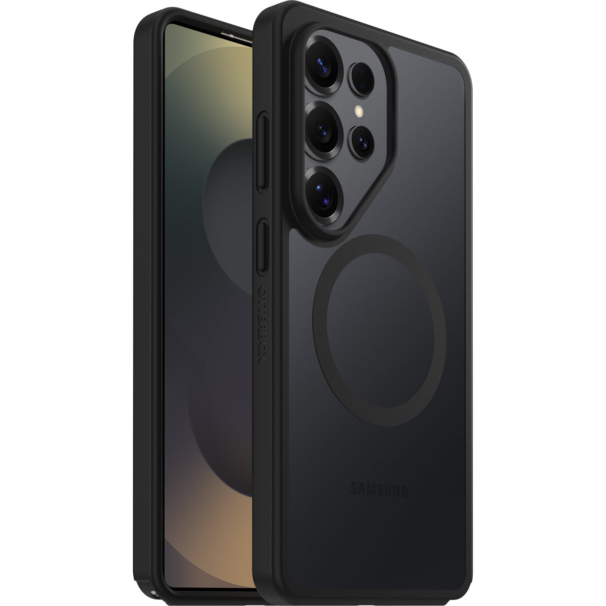 OtterBox React Magnets Samsung Galaxy S26 Ultra 5G (6.9') Case Black Crystal (Clear/Black) - (77-99937),DROP+ Military