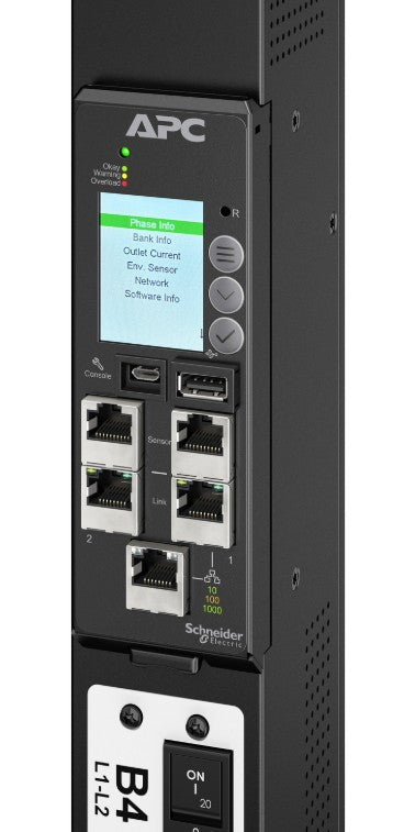 APC 400V NetShelter Rack PDU Advanced Gen 2, Metered, 3Phase, 22.1kW 400V 32A or 17.3kW 415V 30A, 530P6, 48 Outlet