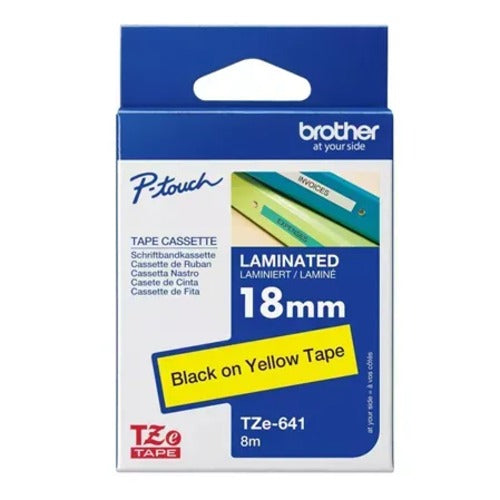 Brother TZE 18mm Black on Yellow TZE Tape COB-TZE-641