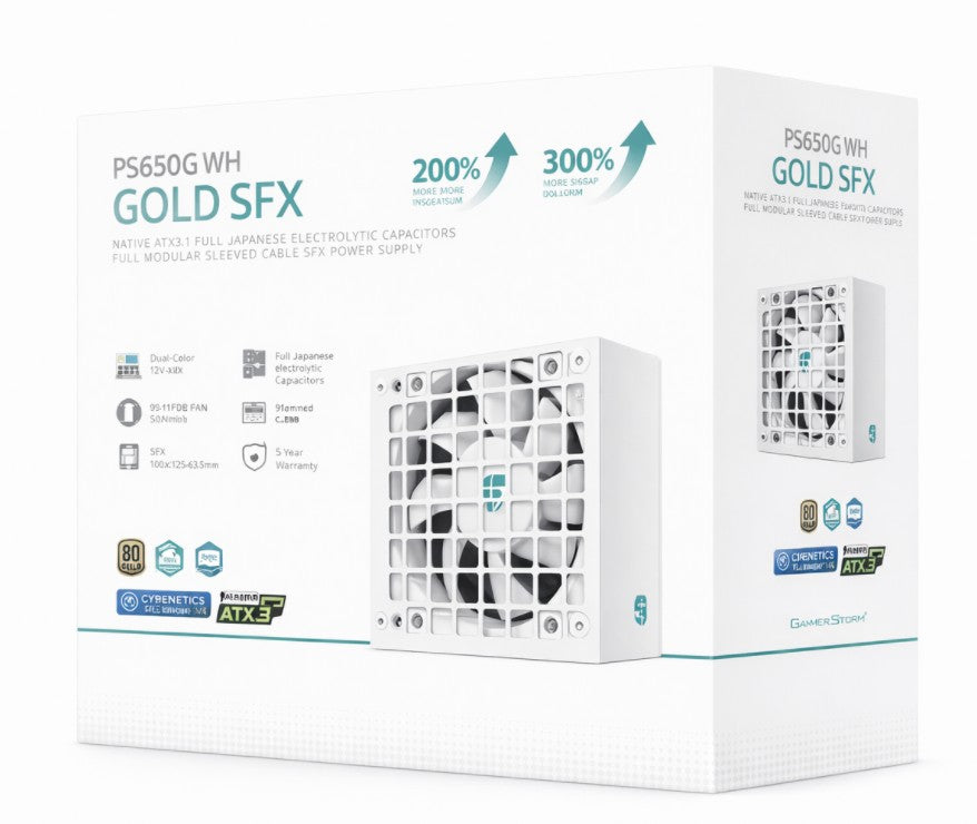 DEEPCOOL PS650G PPLP Gold, Fluid Dynamic Bearing PSD-PS650G-WH