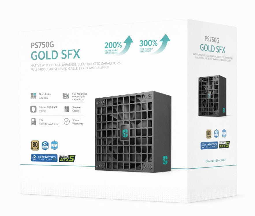 DEEPCOOL PS750G PPLP Gold, Fluid Dynamic Bearing PSD-PS750G