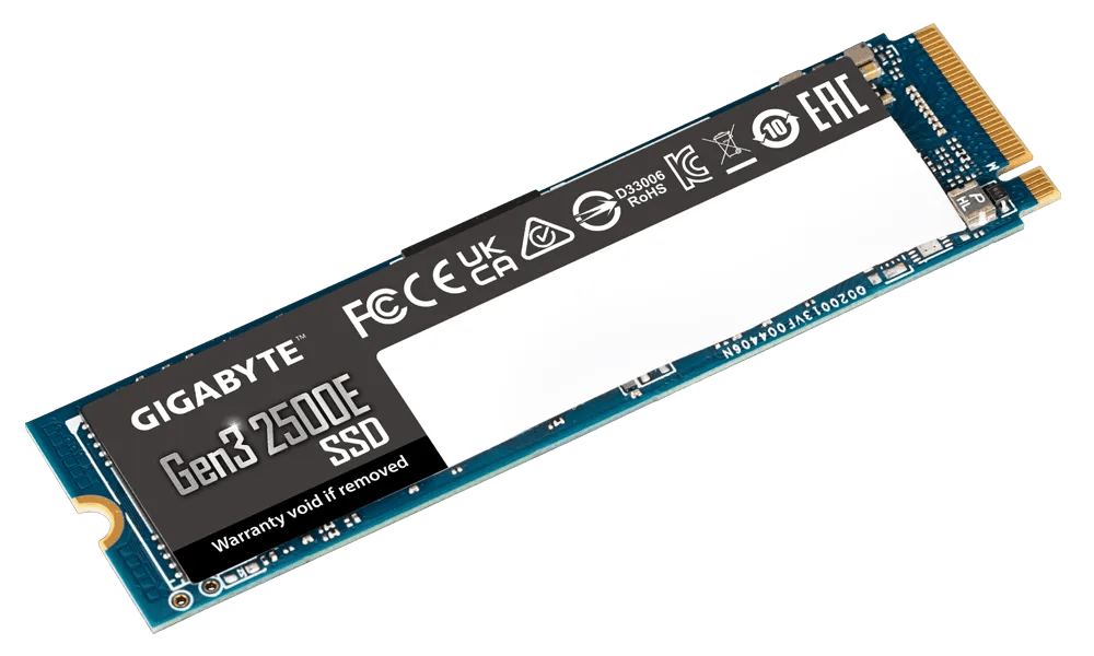 Gigabyte G325E 500G M2 500G PCIe 3.0x4, 2300/1500 MB/s 60k/240Kl MTBF 1.5m hr Limited 3 years or 240TBW