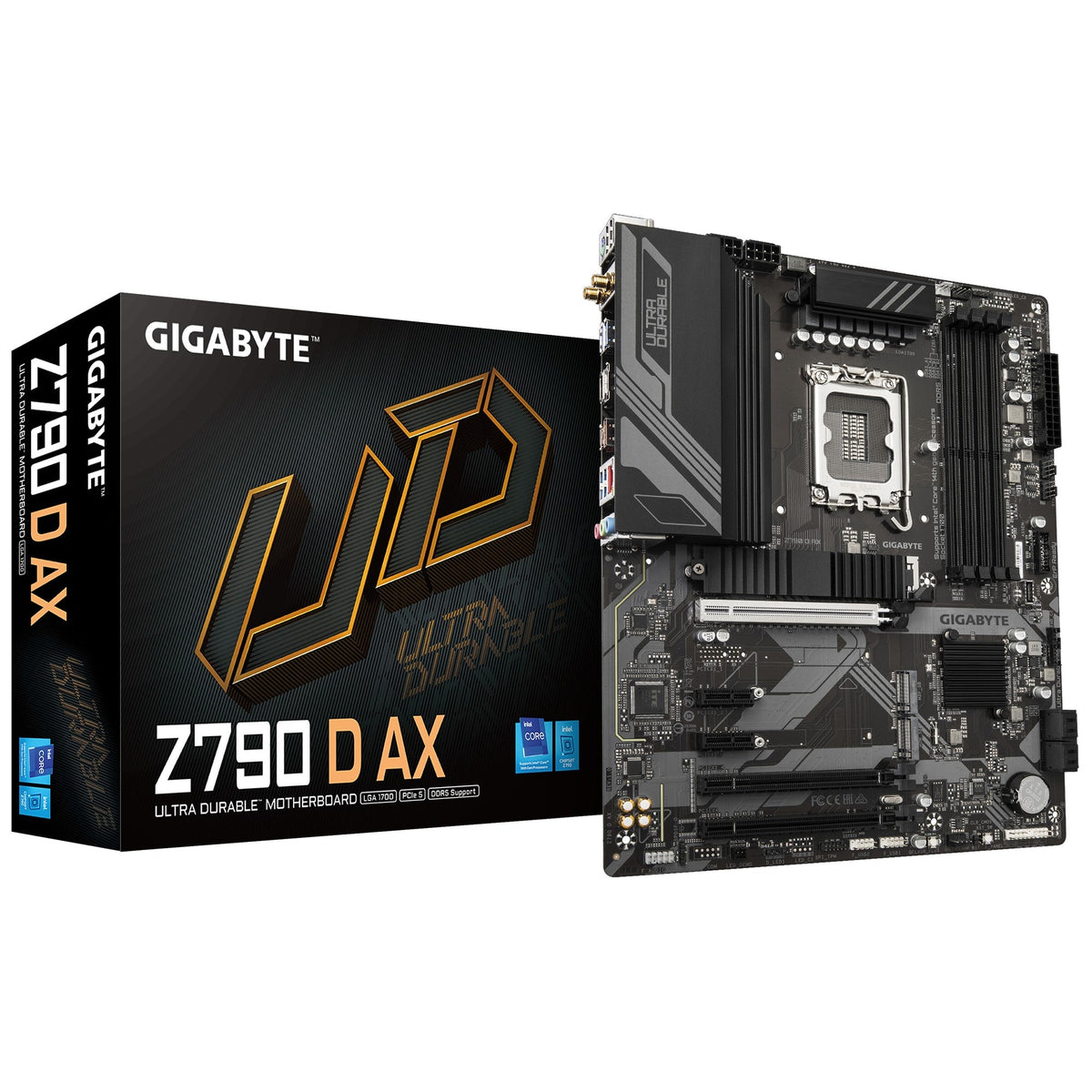 Gigabyte Z790 D AX Intel LGA 1700 ATX Motherboard, 4x DDR5 ~192GB, 2x PCI-E x16, 3x M.2, 4x SATA, 6x USB 3.2, 2x USB-C,2x USB 2.0