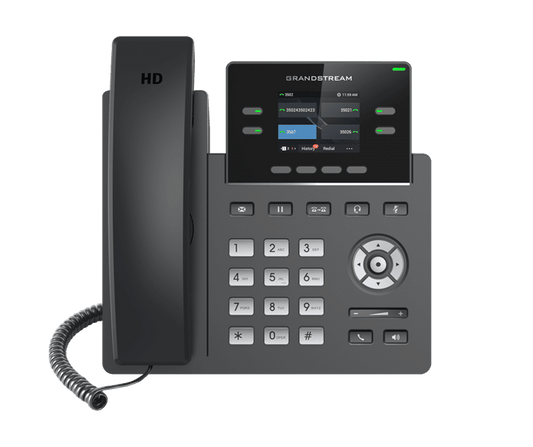 Grandstream GRP2612W 4 Line IP Phone, 2 SIP Accounts, 320x240 Colour Screen, HD Audio, Inbuilt WiFi, Includes PSU