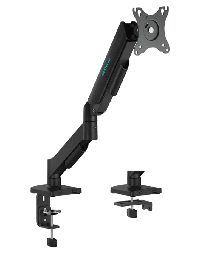 (LS)mbeat® Activiva Ergolife Single-Screen Gas Spring Monitor Arm allows you to smoothly adjust the height angle and tilt of your screen with minimal