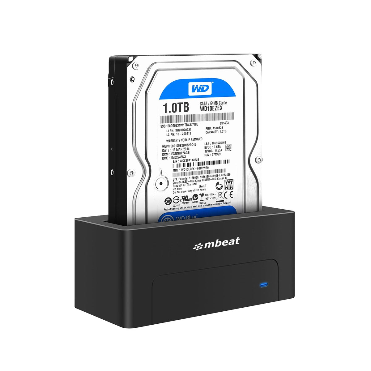 mbeat® D1 USB 3.0 3.5' & 2.5' SATA HDD Docking Station - Black Product Weight: 250g HDD Capacity: Max. 20TB Data Speed: Max. 5Gbps