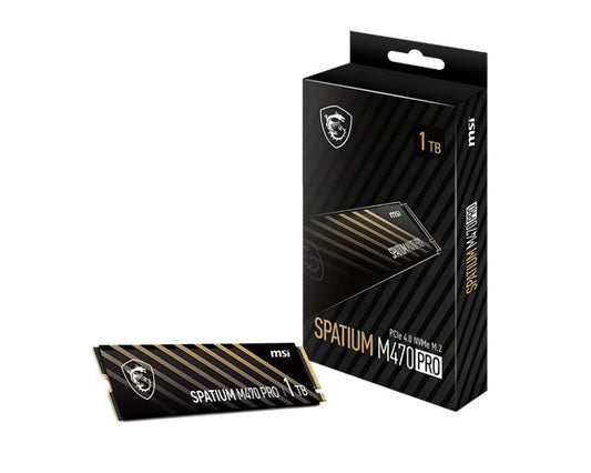 MSI SPATIUM M470 PRO PCIe 4.0 NVMe M.2 1TB SSD, Sequential Read up to 6000MB/s, Sequential Write up to 5000MB/s, 640 TBW, 5 Year Warranty FOR CC