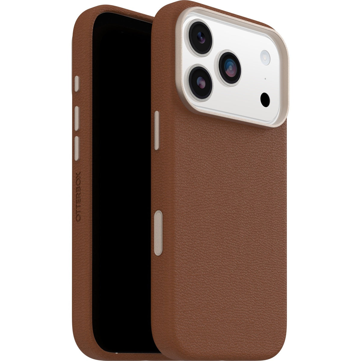 OtterBox Symmetry Cactus Leather MagSafe Apple iPhone 17 Pro (6.3') Desert Saddle (Brown) - (77-99049), DROP+ 3X Military Standard, 7 Years Warranty