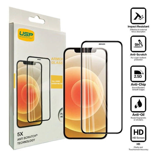 USP Apple iPhone Air (6.5') Armor Glass Full Cover Screen Protector - Impact-Resistant, Smooth Edges, 5 Years Warranty