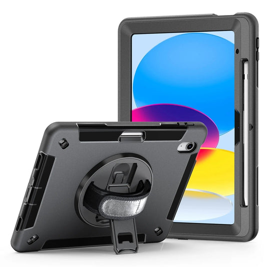 USP Rugged Apple iPad (11.0') 11th Gen (A16) / iPad 10th Gen (10.9') Case Black - Built-in-Kickstand, Adjustable Hand Strap, 3 Year Warranty