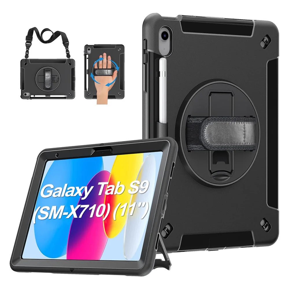 USP Rugged Samsung Galaxy Tab S10 Lite/ Tab S10 FE (11')/ Tab S9 (11')/ Tab S9 FE (10.9') Case - Military-Grade, Adjustable Hand Strap,3 Year Warranty