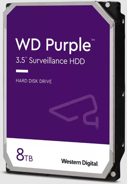 Western Digital WD Purple 8TB 3.5' Surveillance HDD 256MB Cache SATA 3-Year Limited Warranty